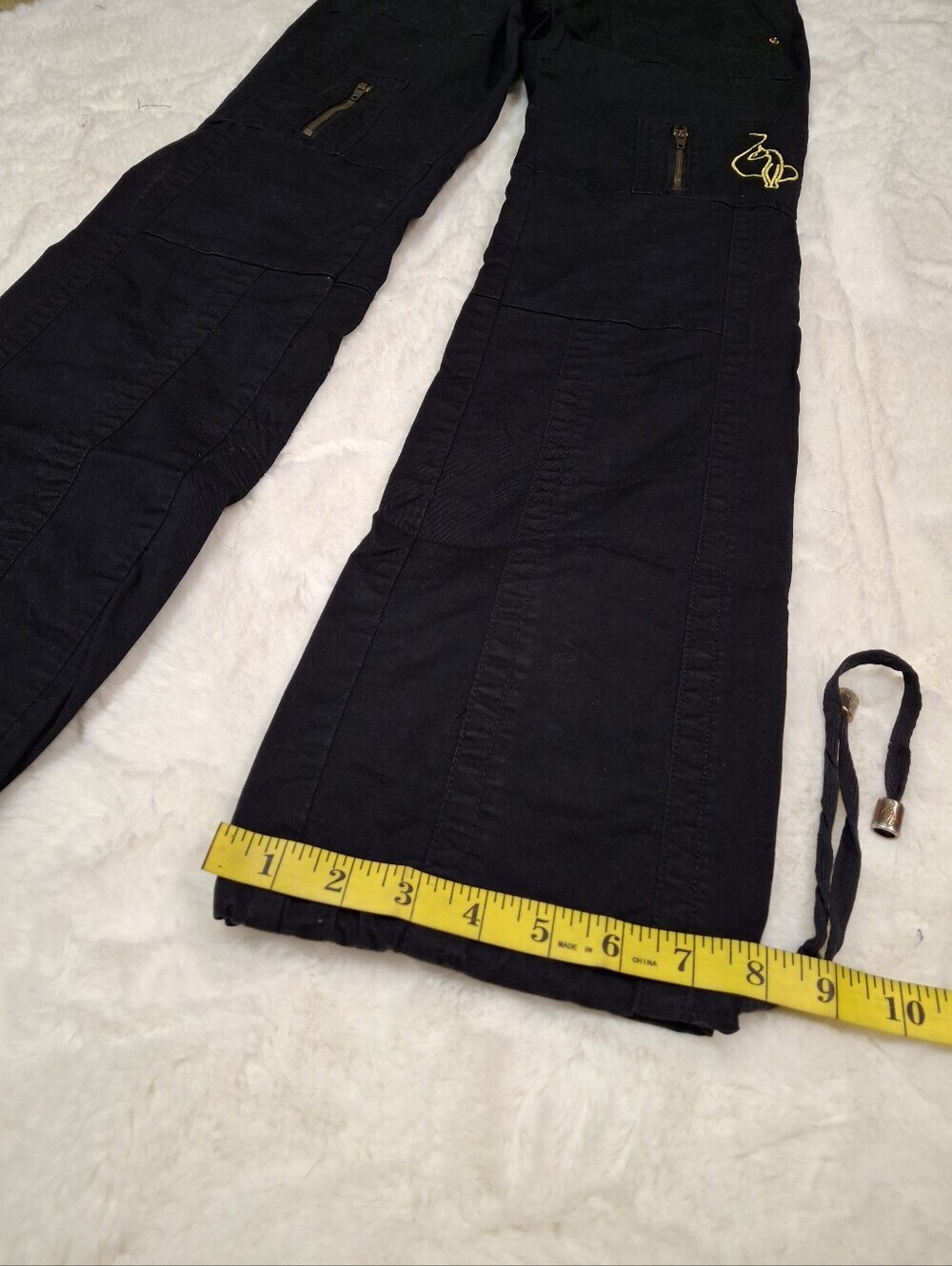 Baby Phat Ankle Drawstring Black Cotton Stretch Pants Women Size 5 / Waist 30 - Picture 16 of 16
